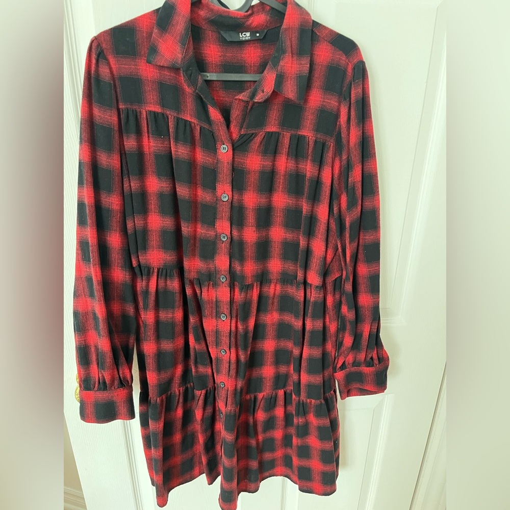 Timeless Style: Red and Black Plaid Shirt Dress